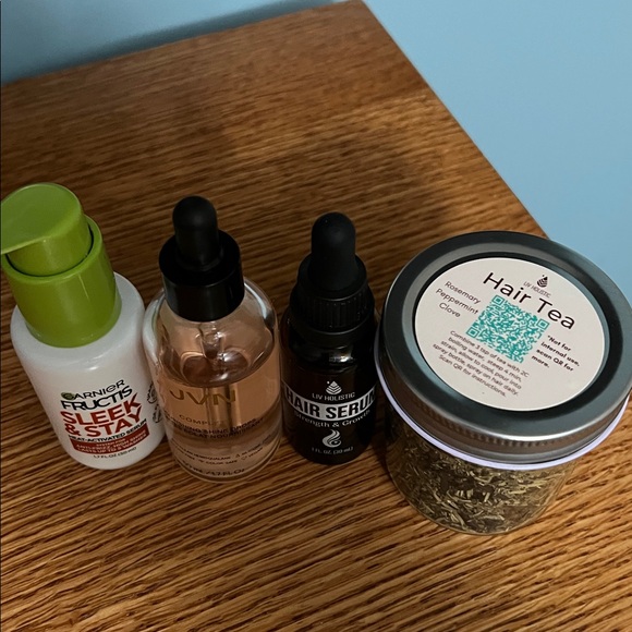 Haircare:Liv Holistic Hair Tea,hair serum,JVN nourishing shine drops,Garnier - Picture 2 of 2